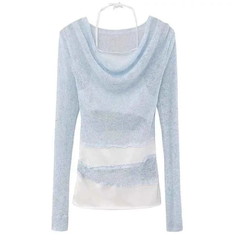 Elegant Fake Two-Piece Halter T-Shirt