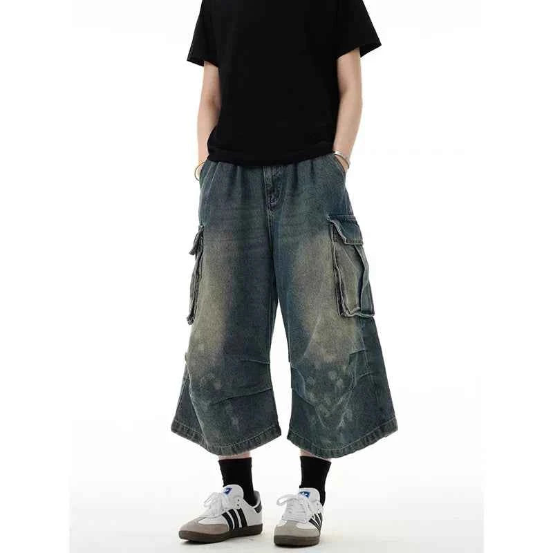 Vintage American Style Washed Denim Jorts