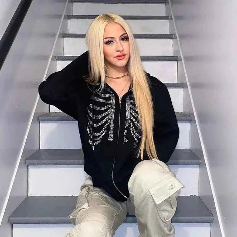 Zip Up Hoodie Bone Chill