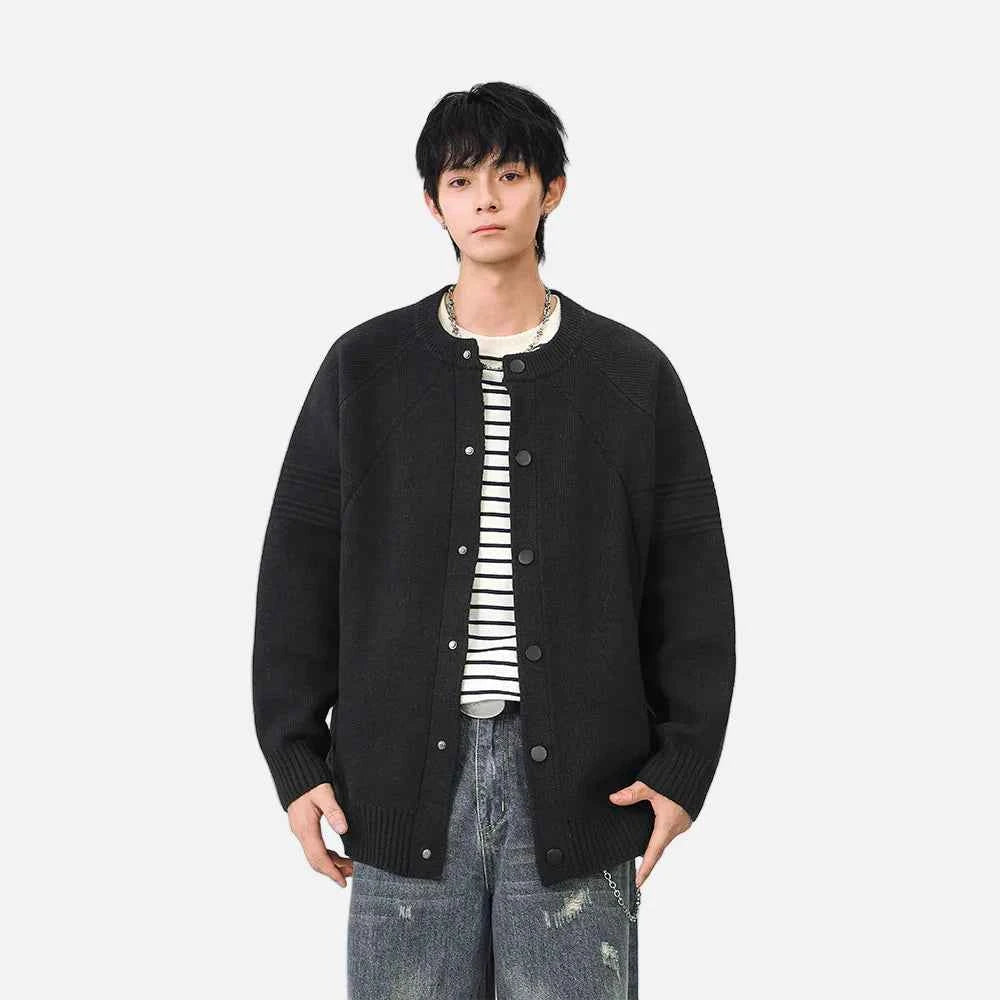 Soft Ribbed Knit Button Front Cardigan