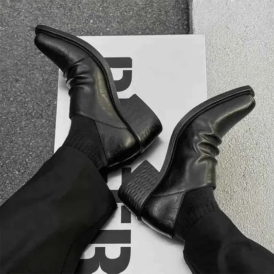 Upturned Casual Platform Derby Leather Shoes