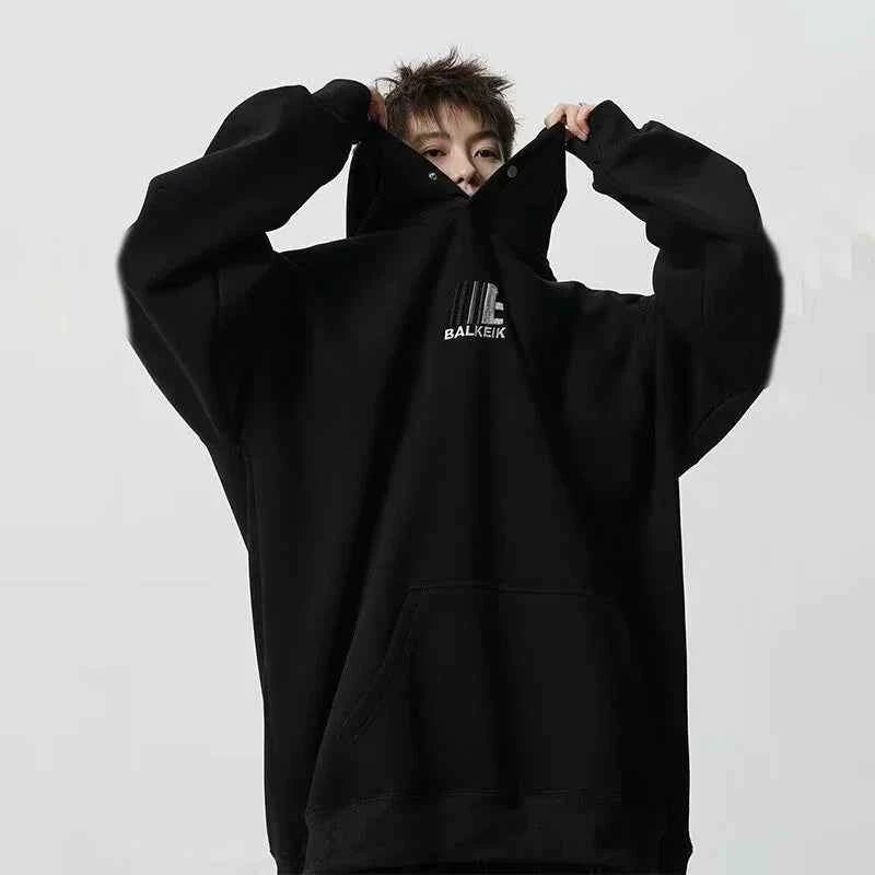 Men's Streetwear Cool Oversized Embroidered Letter Hoodie