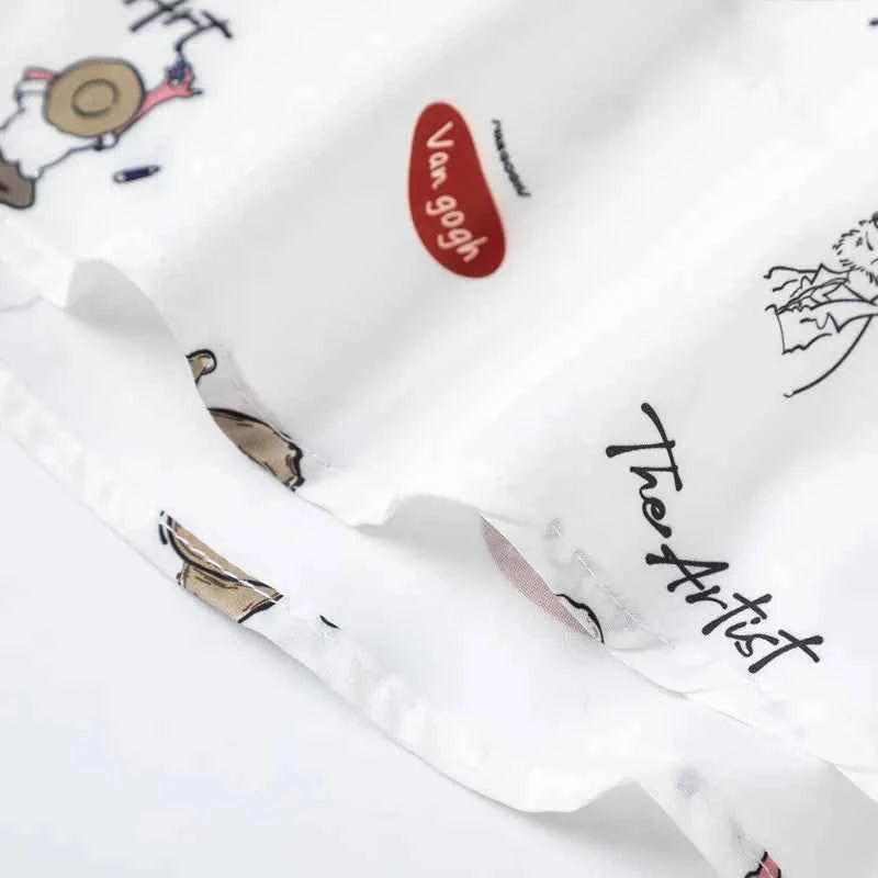 Plush Colorful Van Gogh Graphic Oversize Shirt