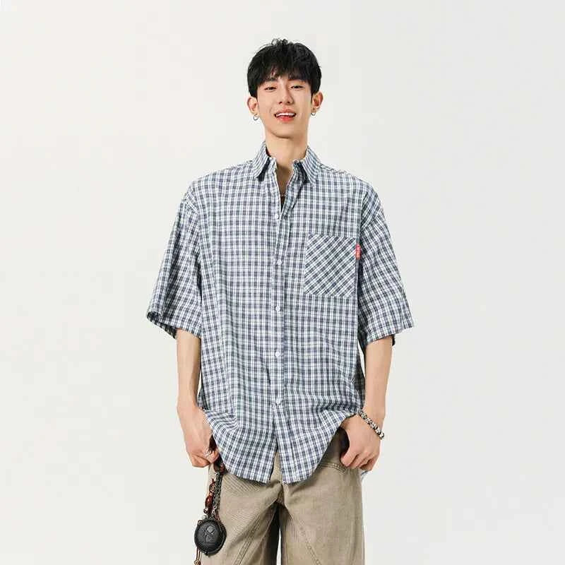 Men's Cool Stylish Plaid Short Sleeve Shirt