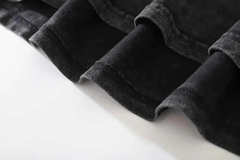 Warm Skeleton Print Washed Oversized Gothic T-Shirt