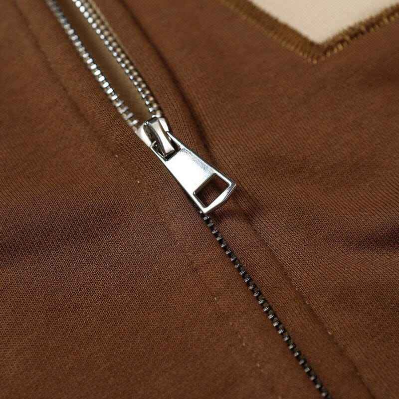 Zip-Up Hoodie Star Graphic - Unisex Y2K Aesthetic Full-Zip Oversized Sweatshirt