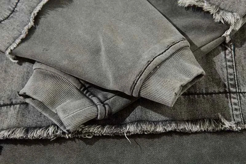 Oversized Vintage Hip Hop Ripped Hoodie