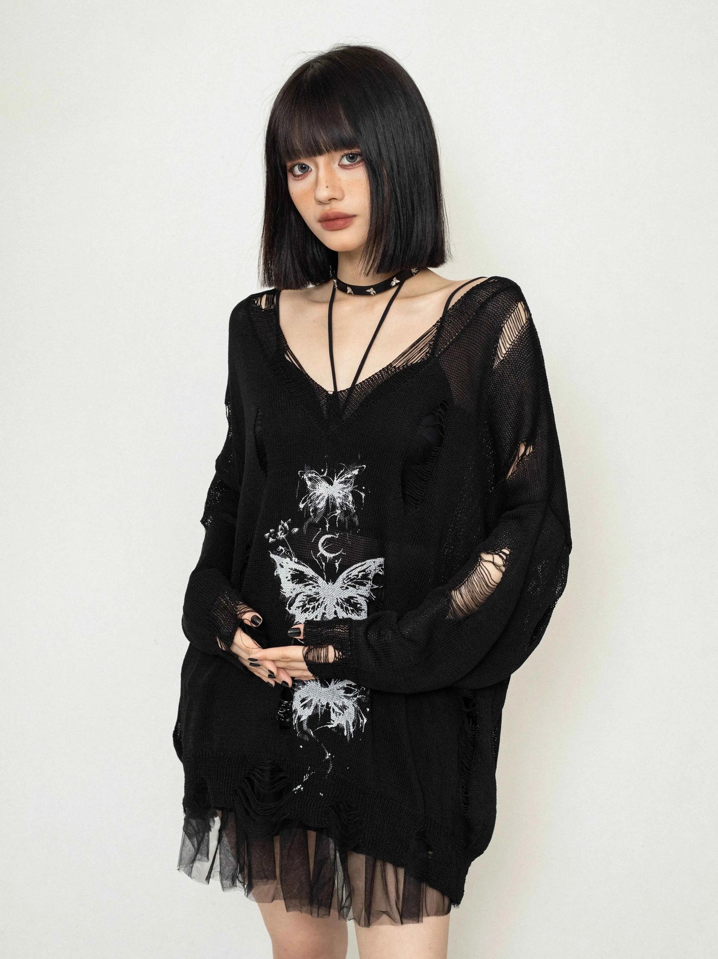 Cozy Hollow Knit Long Sleeve Sweater