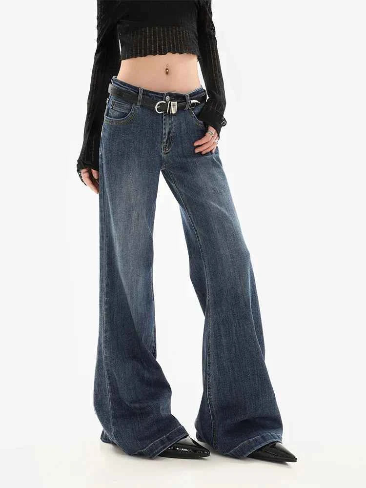 Minimal Look Vintage Slim Flare Denim Jeans