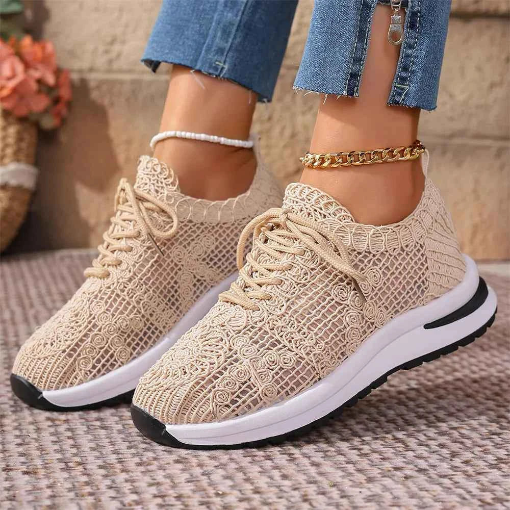 Breathable Comfy Mesh Trainers Flat Sneaker