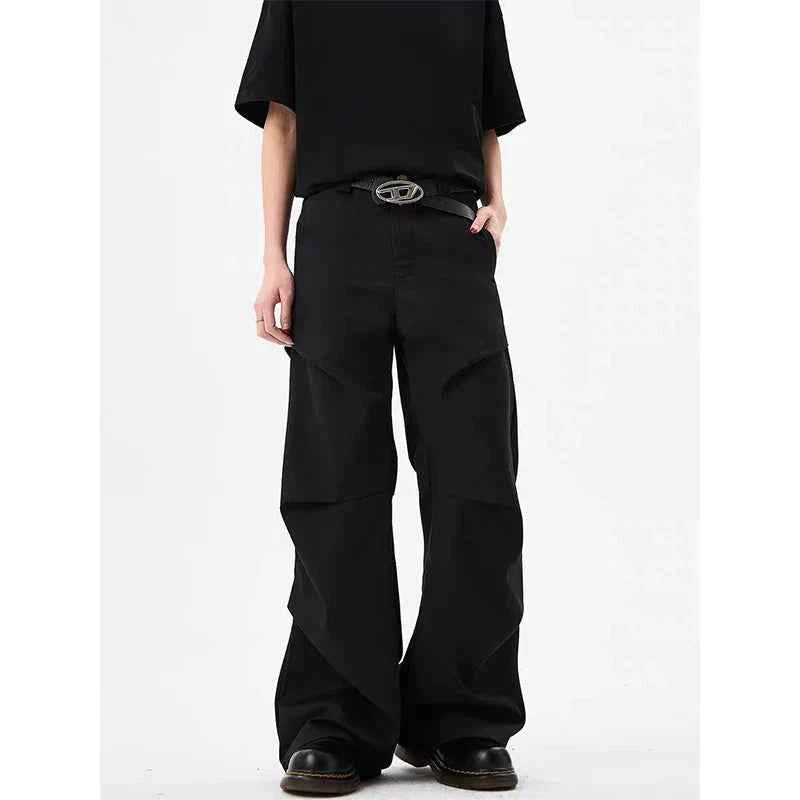 Streetwear Black Oversize Gothic Parachute Dance Pants