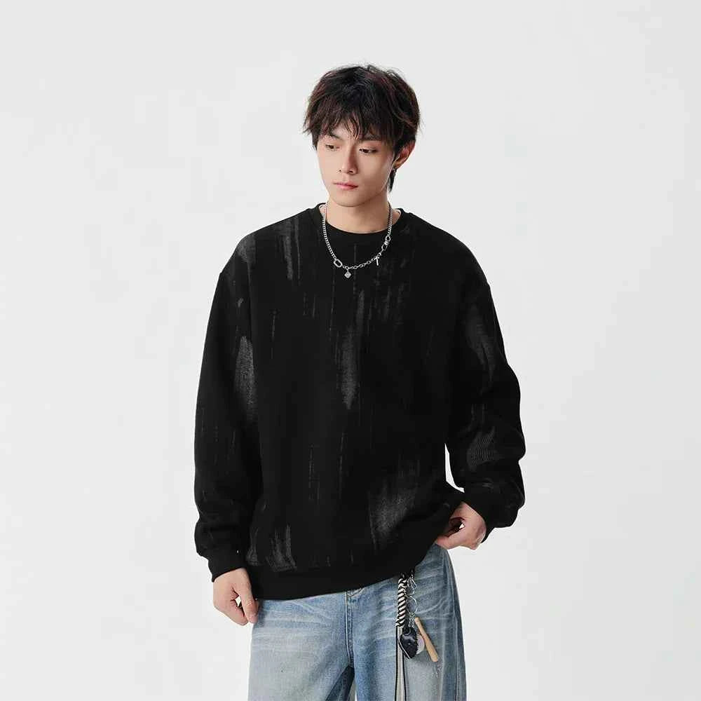 Streetwear Distressed Crew Neck Sweatshirt