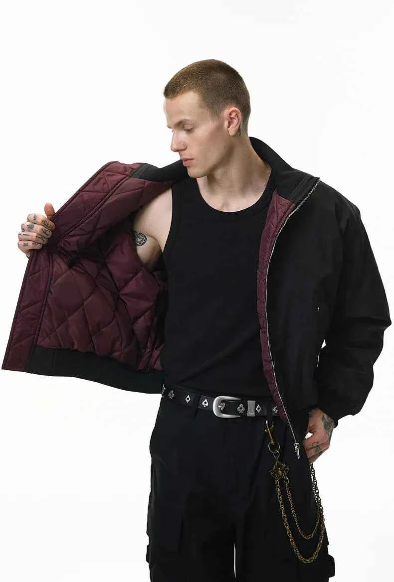 Cleanfit Deconstructed Stand Collar Bomber Jacket