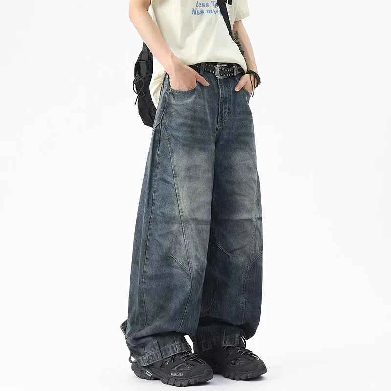 Cool Weather Fit Washed Loose Wide Leg Jeans
