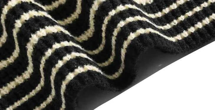 Chic Striped Spliced Knitwear Hooded Sweater