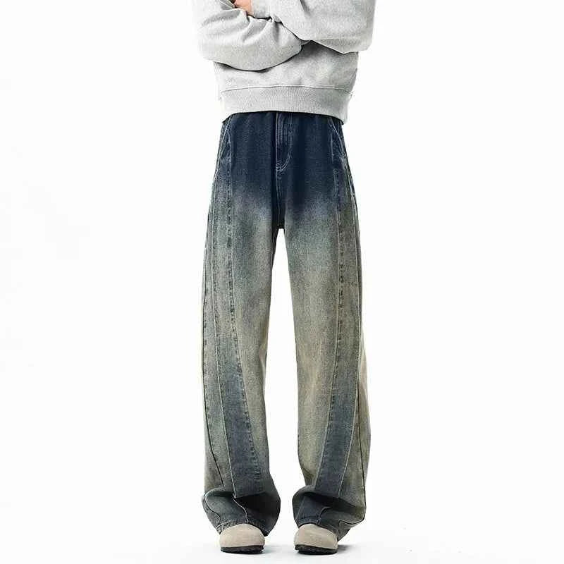 Retro Patchwork Personality Design Washed Jeans