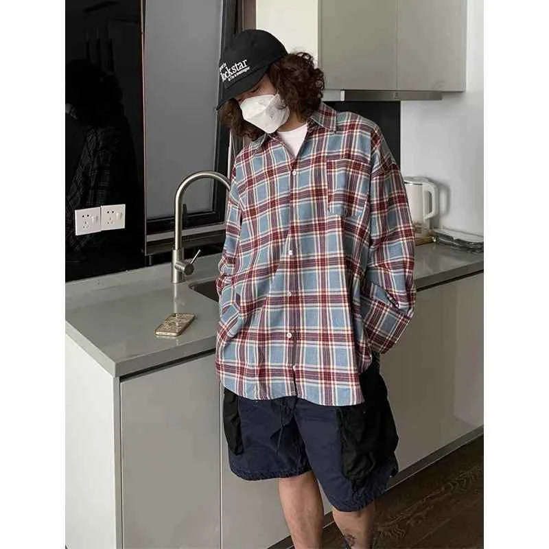 Elevated Stylish Loose Fit Plaid Long Sleeve Shirt