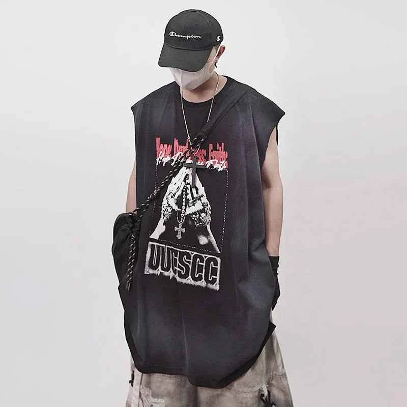 Trendy Vintage Sleeve Less Tank T-Shirt