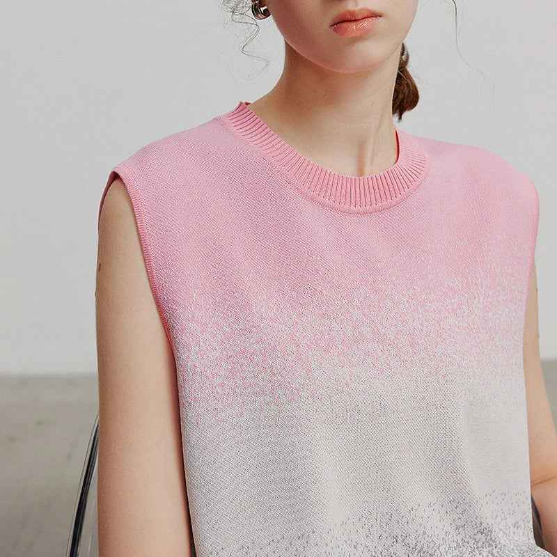 Women Vintage Cool Vibrant Summer Knit Casual Sleevless T-Shirt
