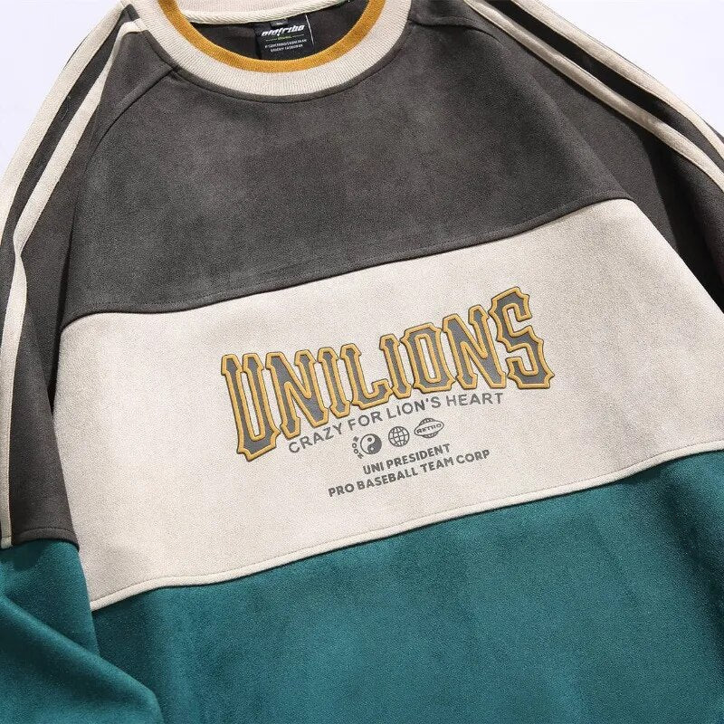 UNILIONS Color Block Pullover Sweatshirt