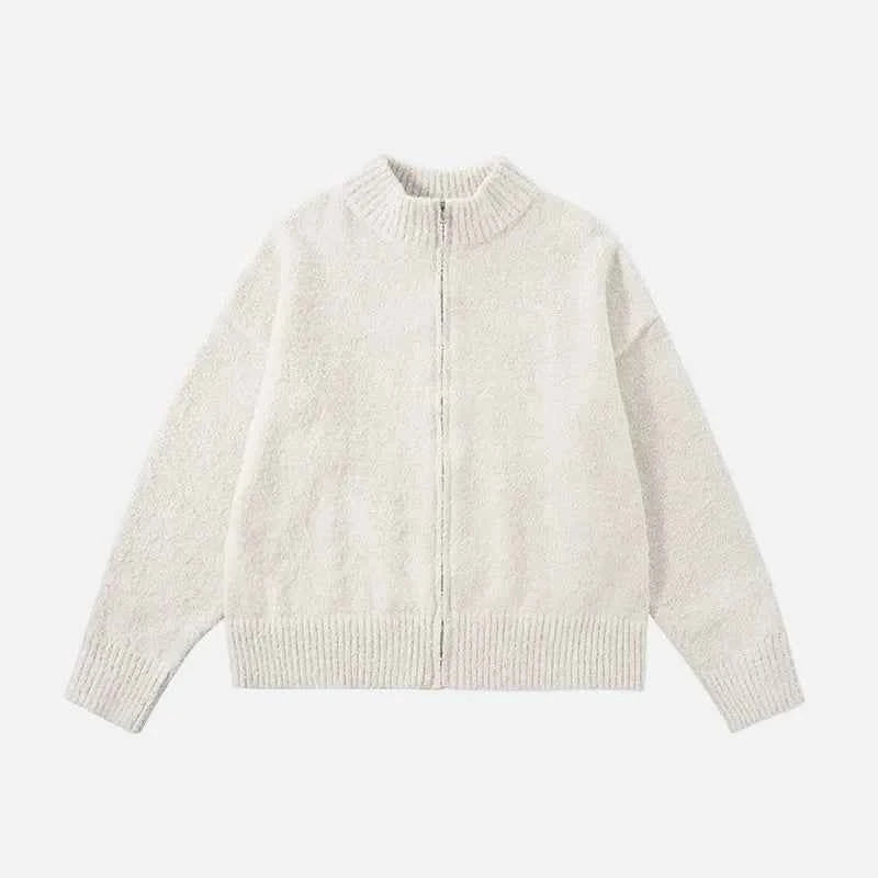 Cozy Stand Collar Warm Knit Cardigan