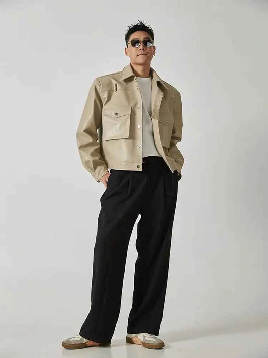 Men's Comfort Retro Versatile Oversized PU Leather Jacket