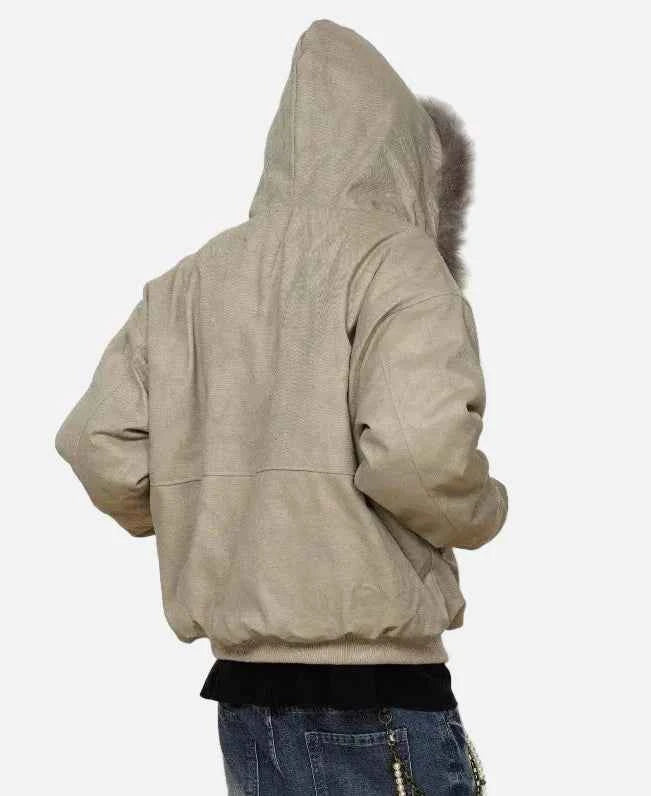 Effortless With Large Pockets Fur Hooded Jacket