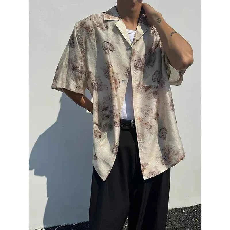 Premium Y2K Oversize Grid Pattern Half Sleeve Shirt
