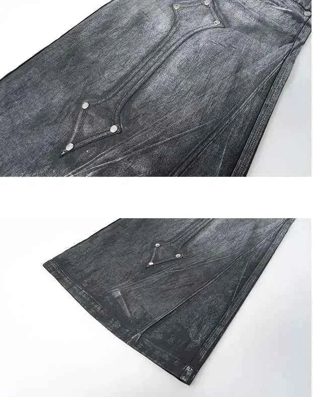 Mens Breathable High-Quality Wide Leg Jeans