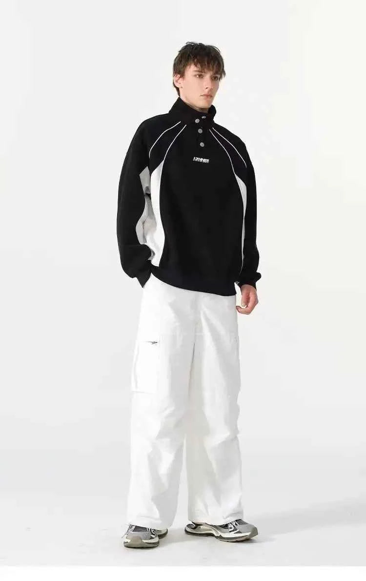 Y2K Streetwear High Collar Casual Long Sleeve Sweatshirt
