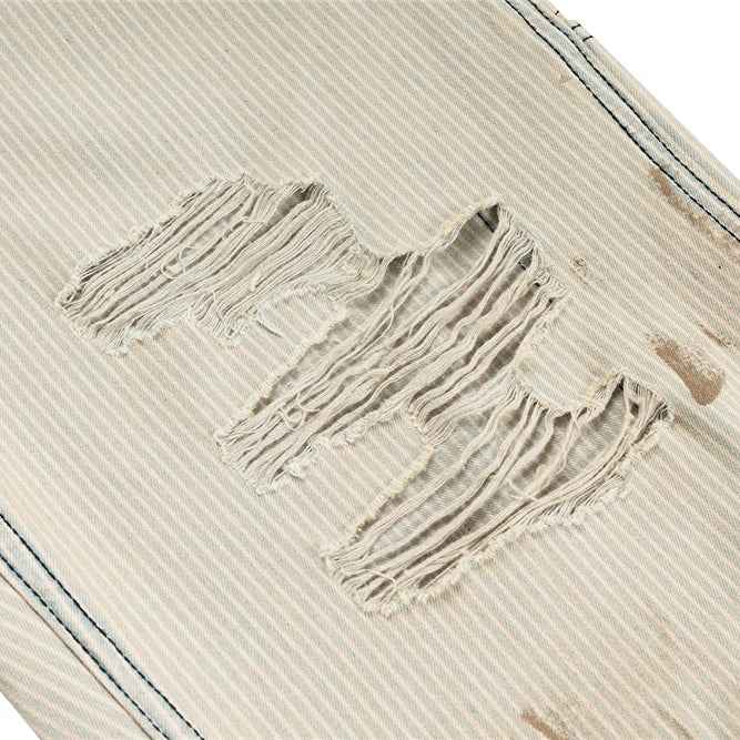 Streetwear Luxury Distressed Ripped Hole Straight Jeans