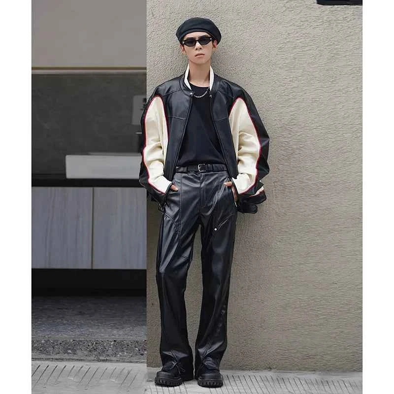 Black Waterproof Motorcycle Leather Pants