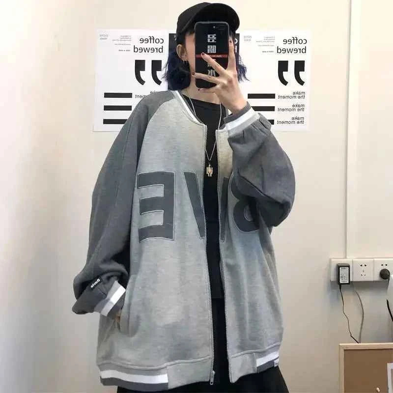 Vintage Streetwear Panelled Zip-Up Sweatshirt