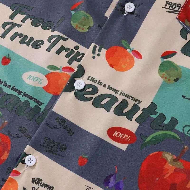 Cool Summer Fruit Graphic Short Sleeve Shirt