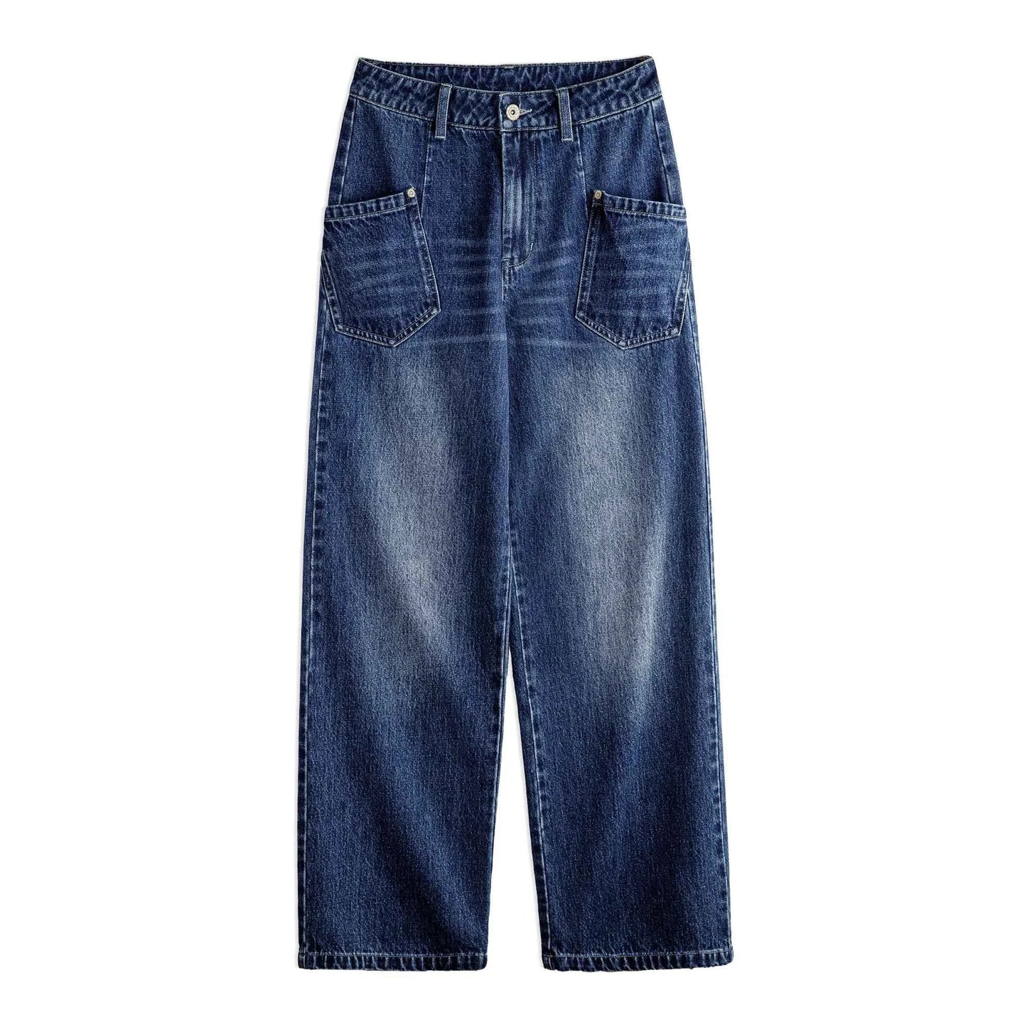 Mid Waist Multipocket Wide Leg Jeans