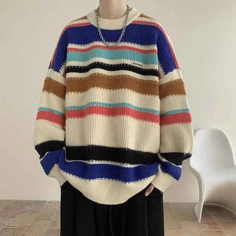Y2K Striped Knitted Hip Hop Sweater
