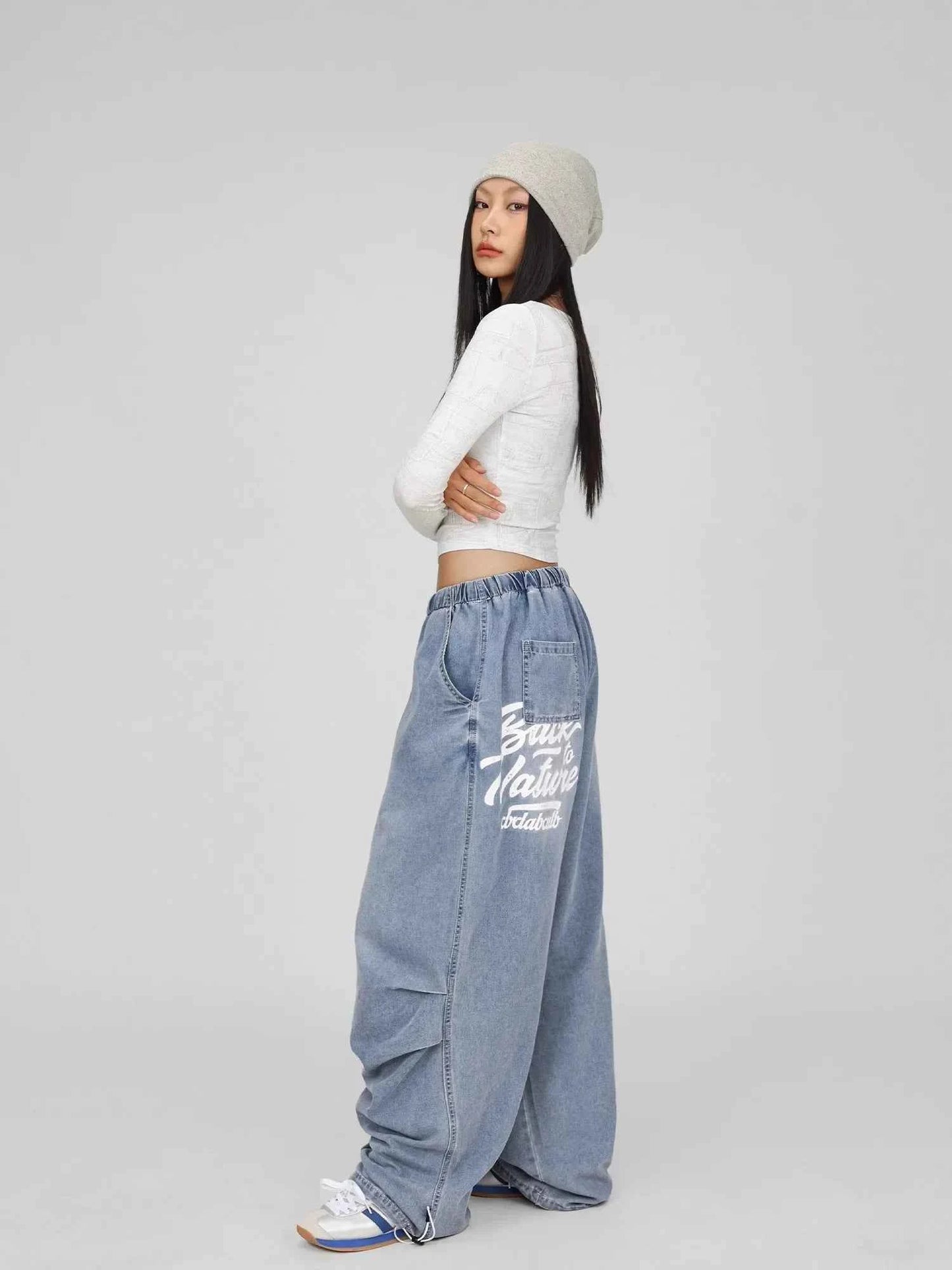 Blue Loose Hip Hop Dance Pants