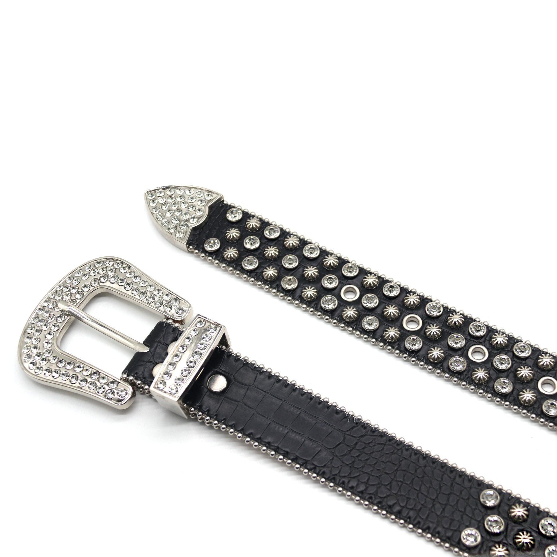 Midnight Spark Black Rhinestone Belt - Y2K Streetwear Accessory | LuxuryUrbanwear - Luxuryurbanwear