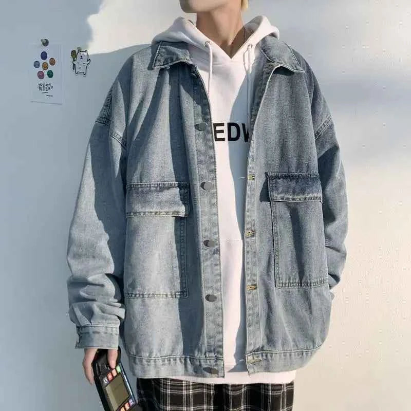 High Street Loose Button Patchwork Denim Jacket