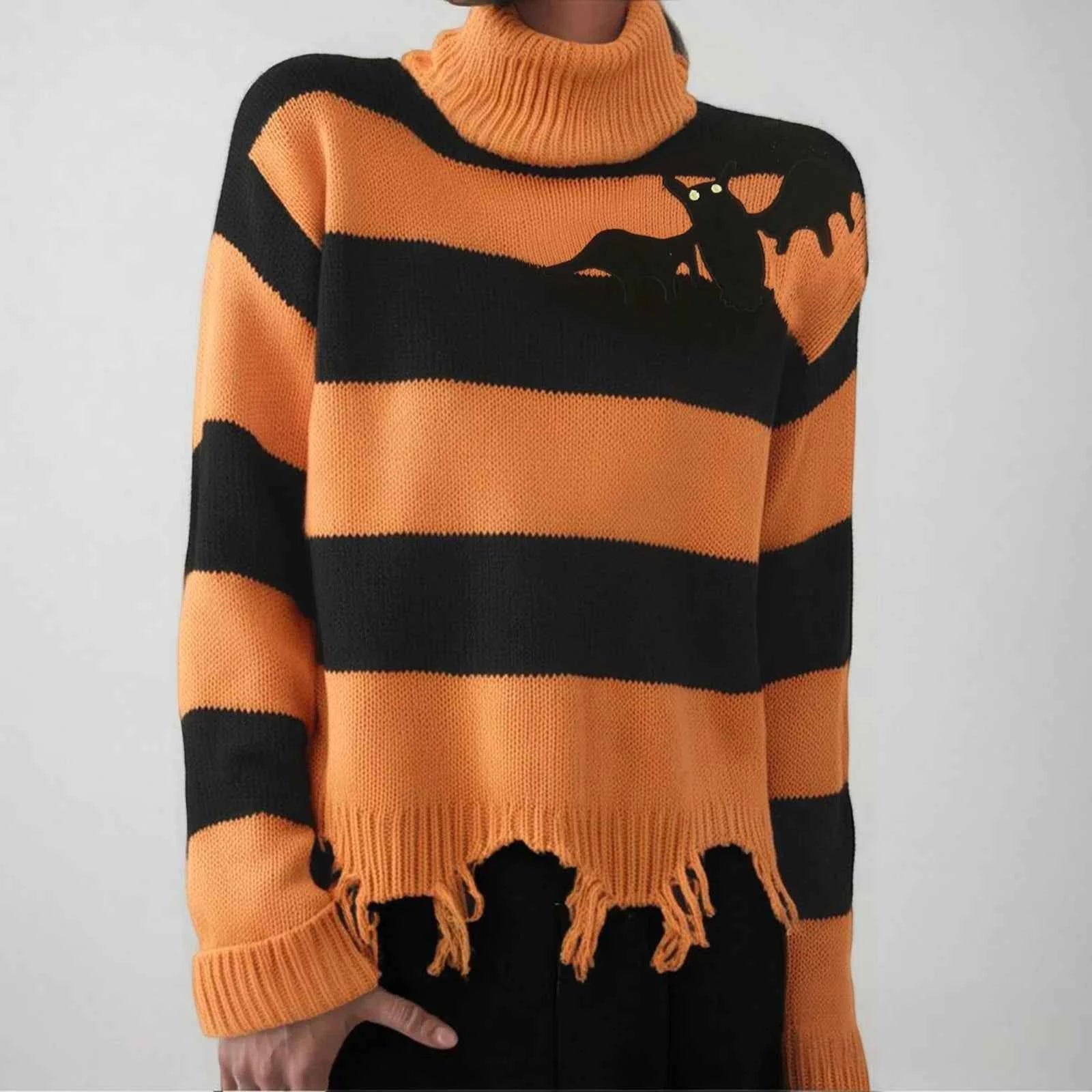 Women Halloween Leopard Print Vintage Sweater