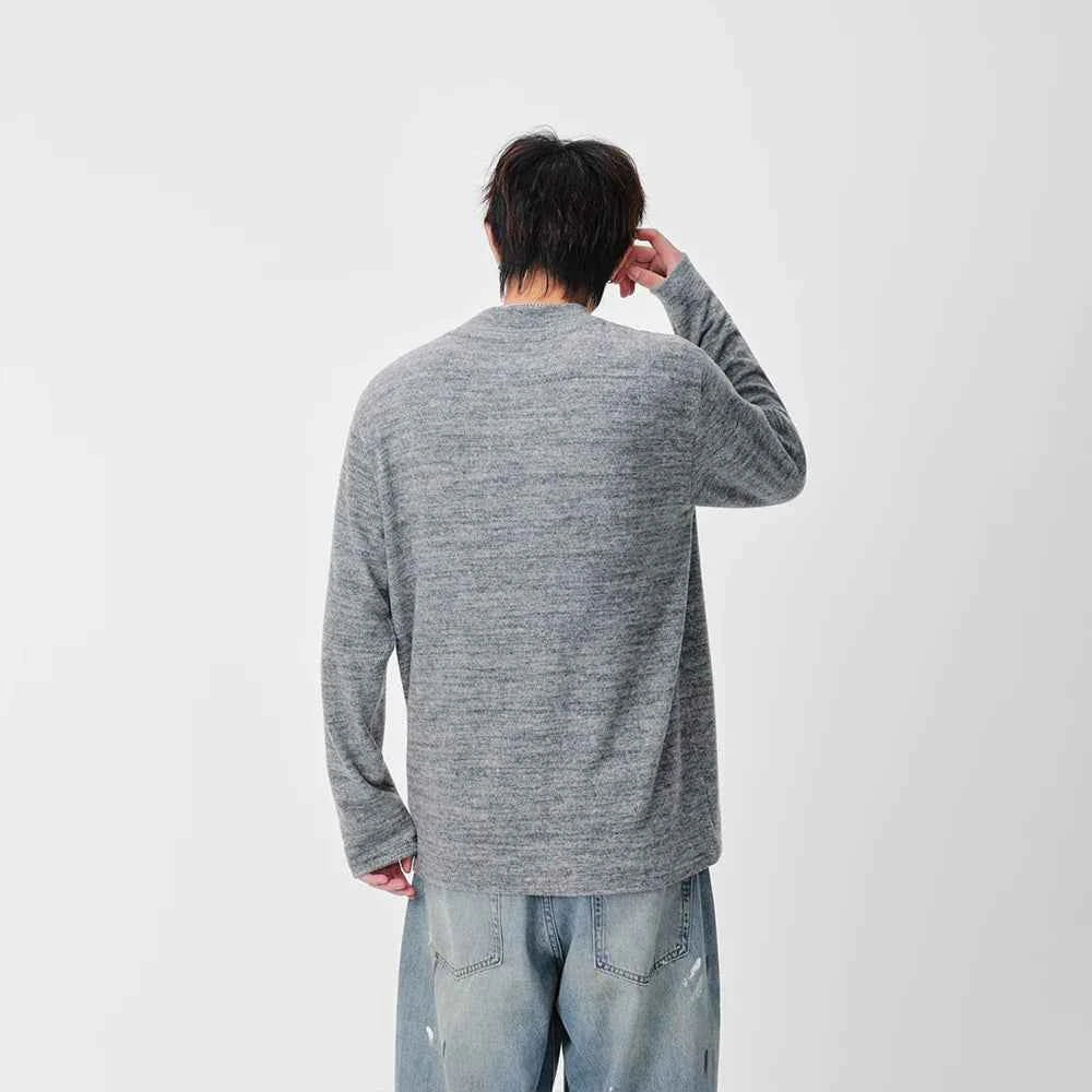 Lightweight Textured Knit Mock Neck Sweater
