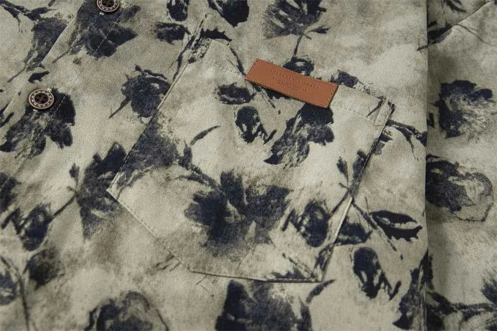 Lightweight Y2K Floral Print Short Sleeve Beach Shirt