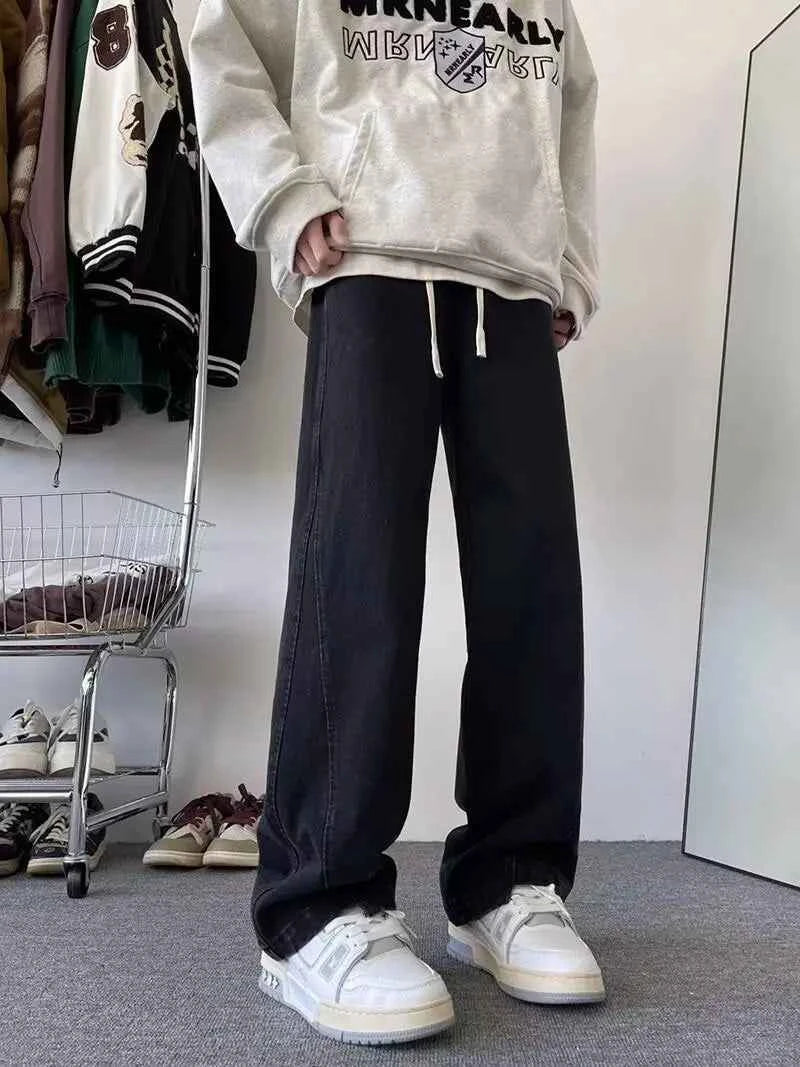 Streetwear American Style High Street Splicing Jeans