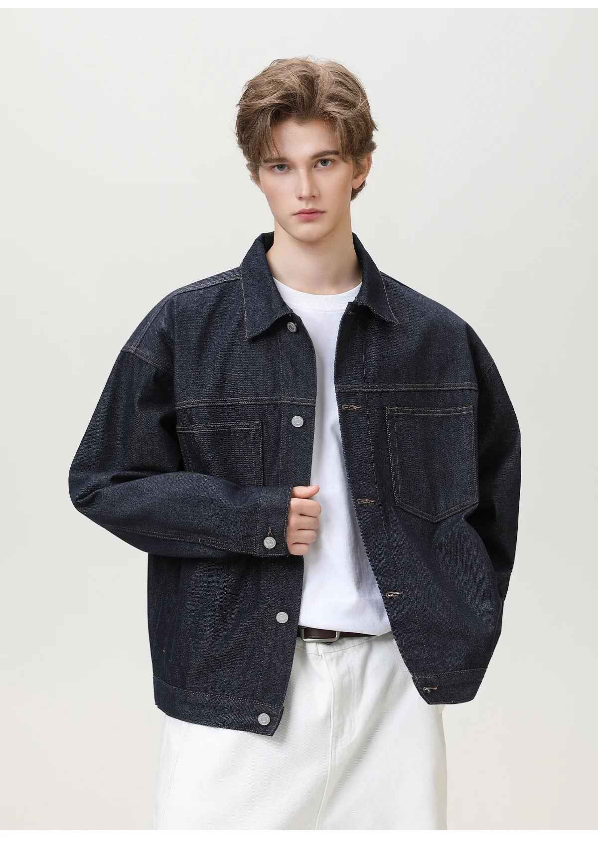 Vibrant Double Pocket Workwear Denim Jacket