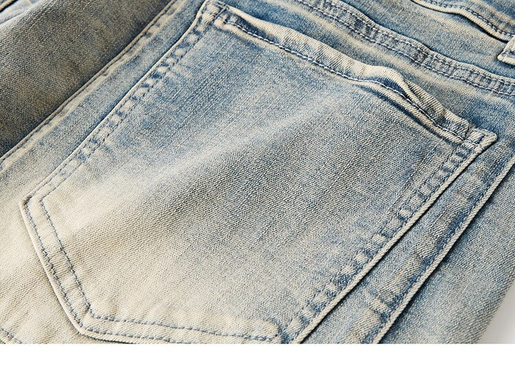 Retro Distressed Ankle Zipper Style Pants