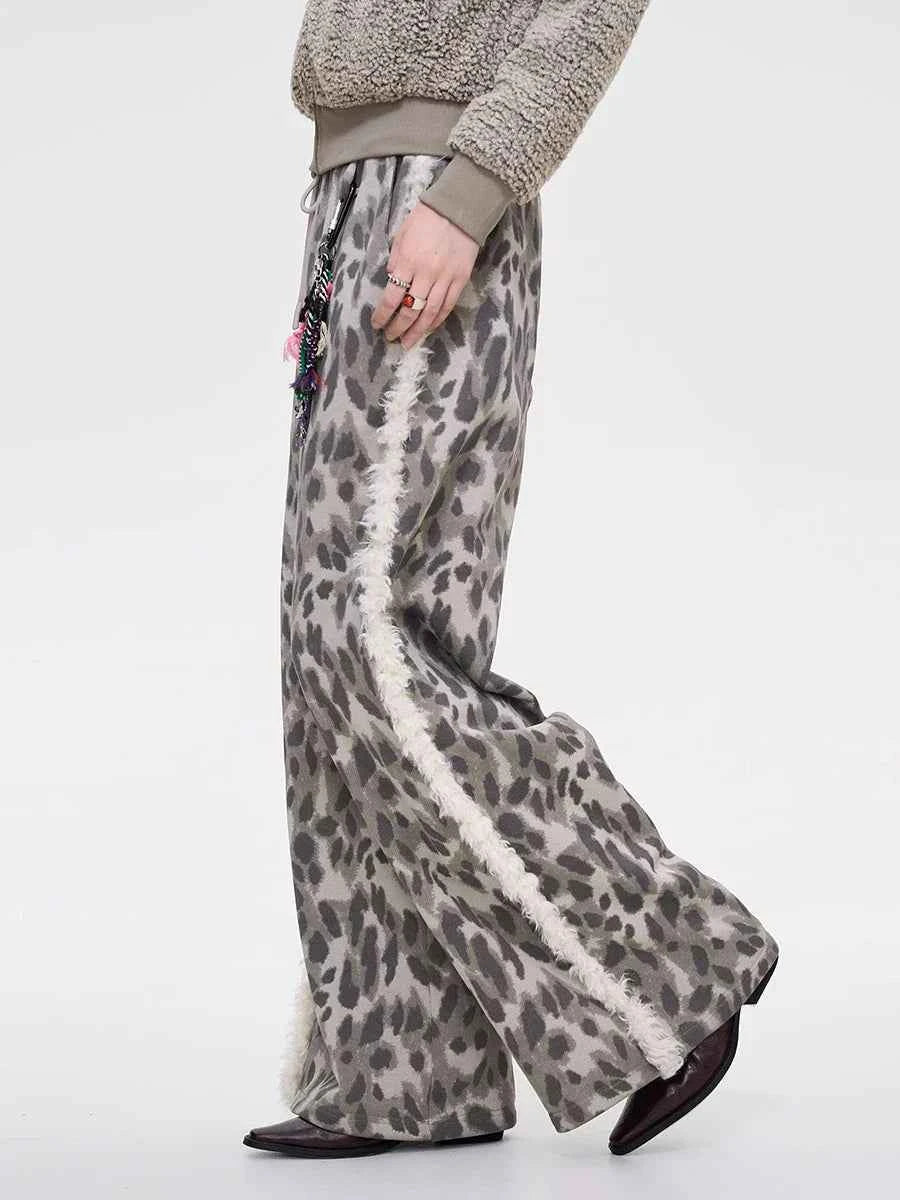 Leopard Print Faux Fur Sweatpant