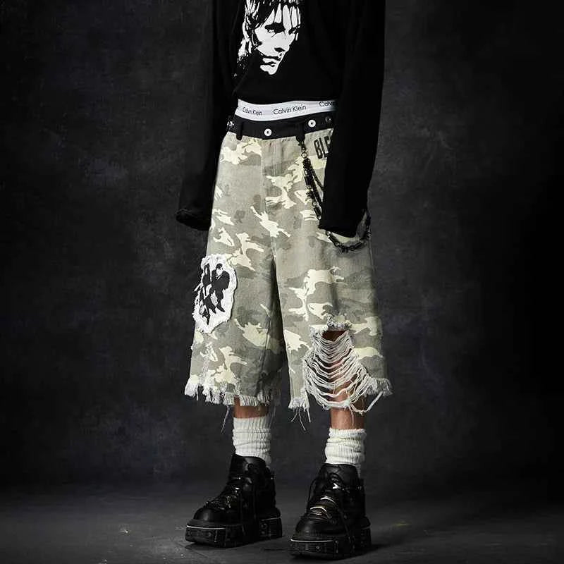 Durable Summer Personalized Broken Hole Jorts