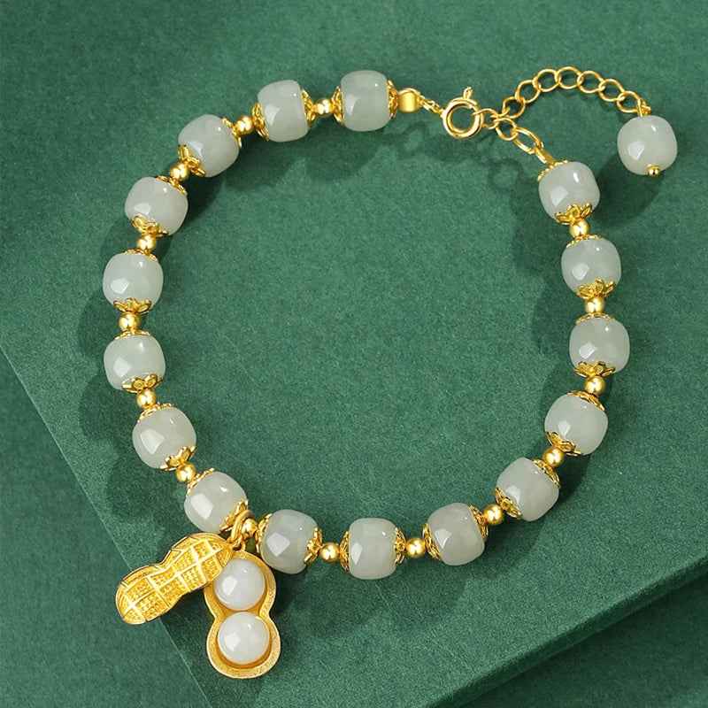 Luxurious Hotan Jade Peanut Bracelet