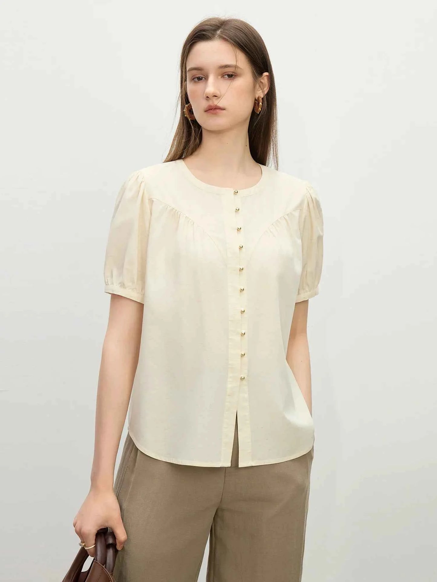Elegant French Style Round Neck Cardigan