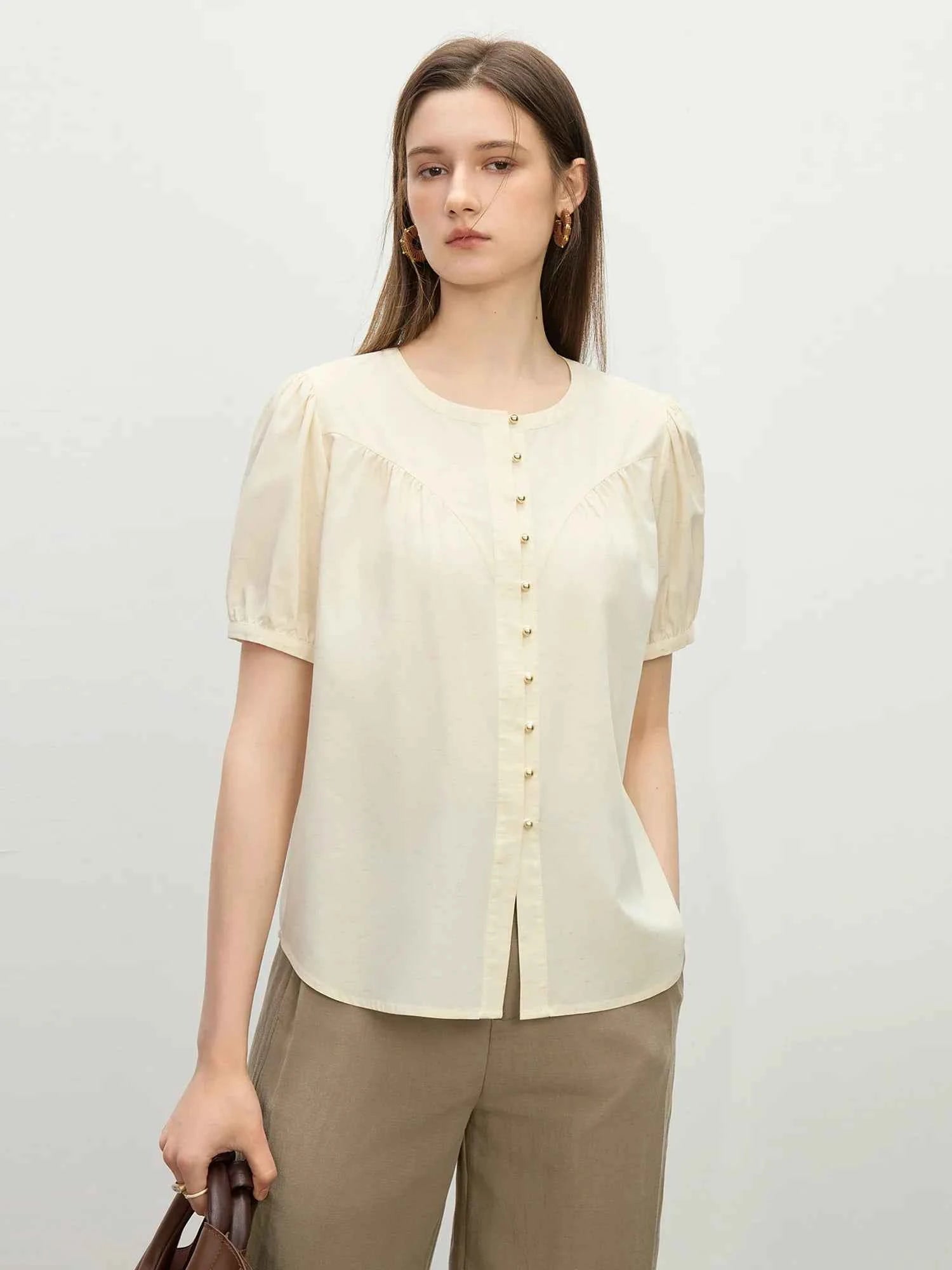 Elegant French Style Round Neck Cardigan